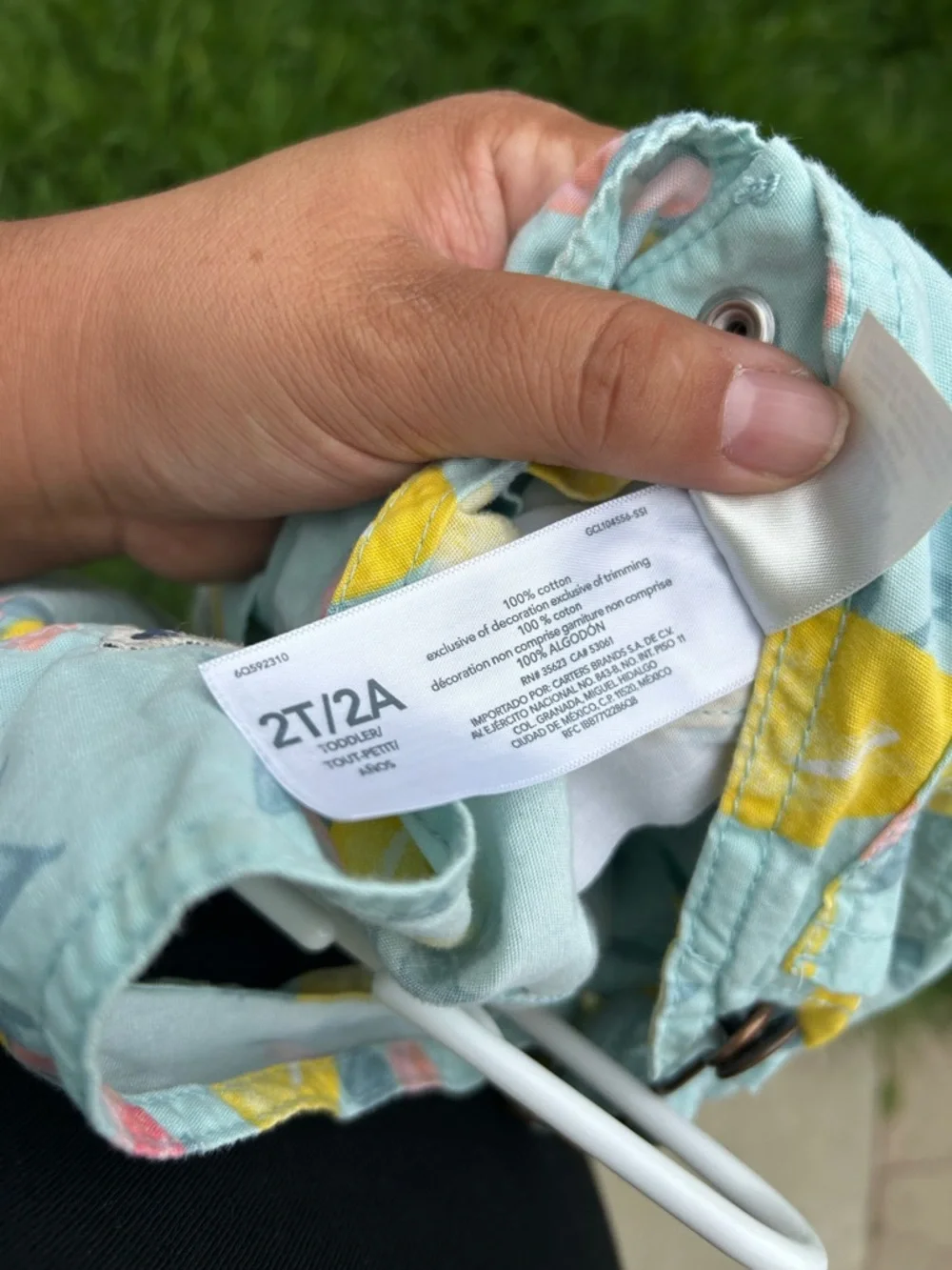 OshKosh B'gosh Aqua Lemon Print Overalls